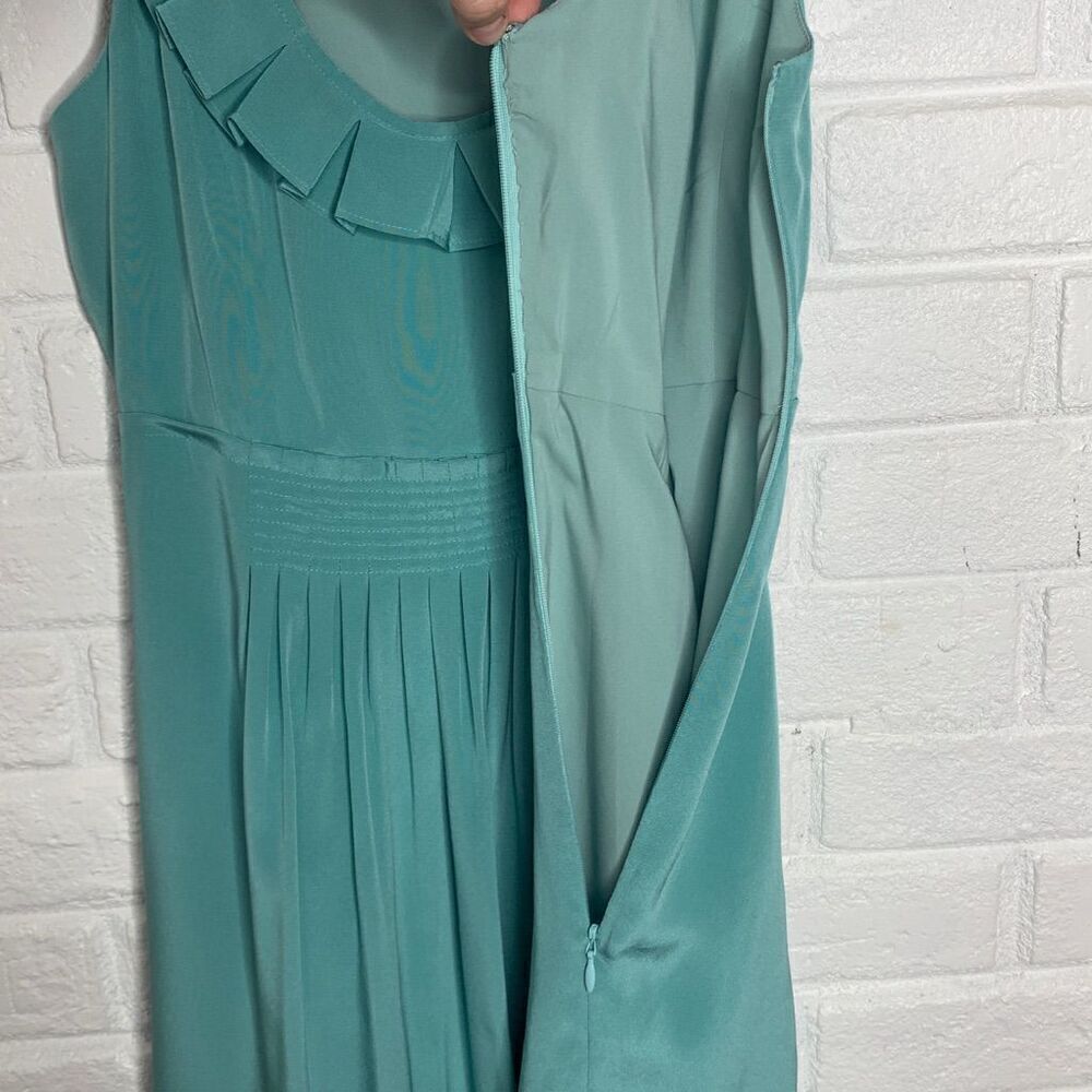 Tibi Lillian Scoop Neck Silk Dress Aqua Blue Teal Green size 0 - Picture 6 of 6